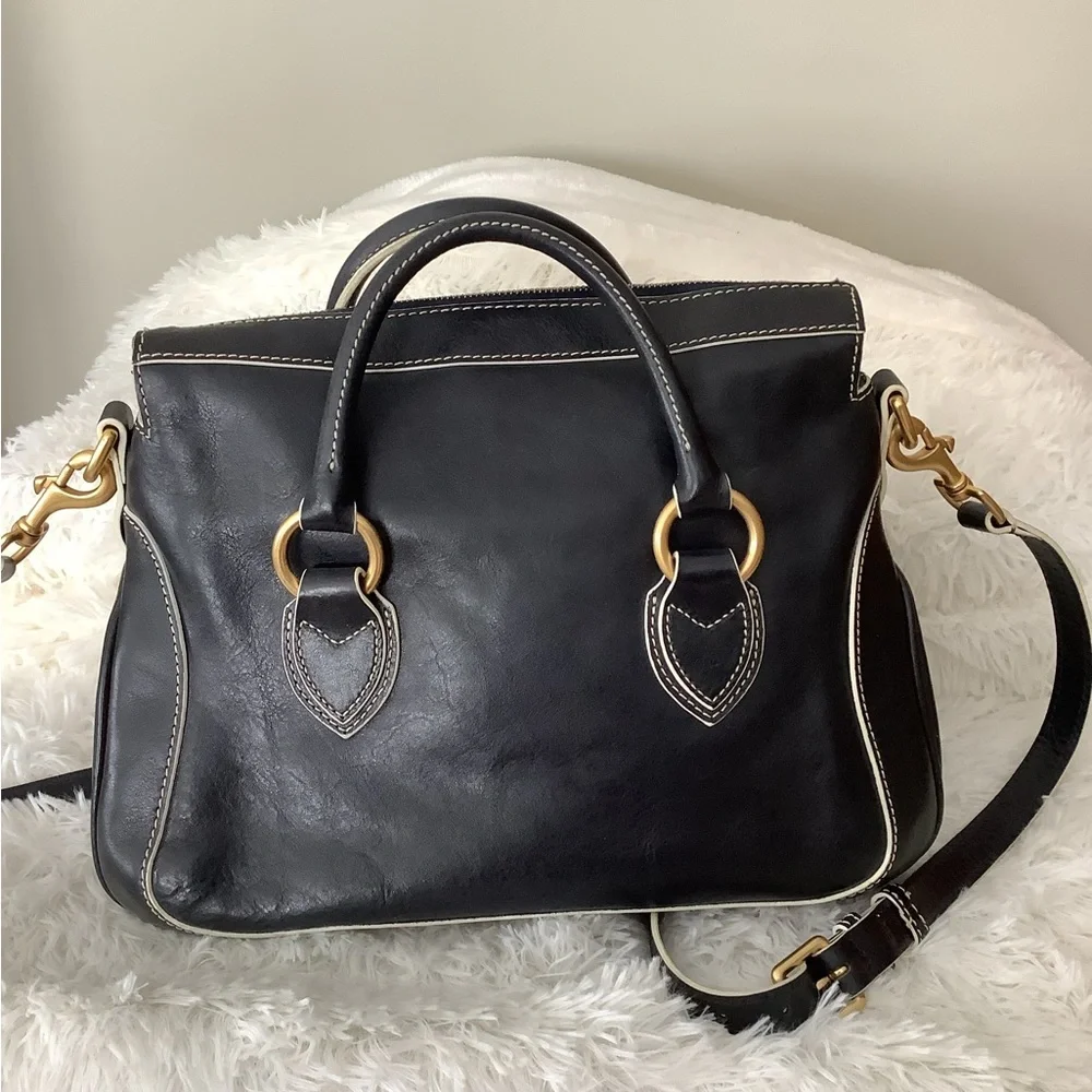 Dooney and Bourke black satchel in smooth leather - Picture 3 of 11